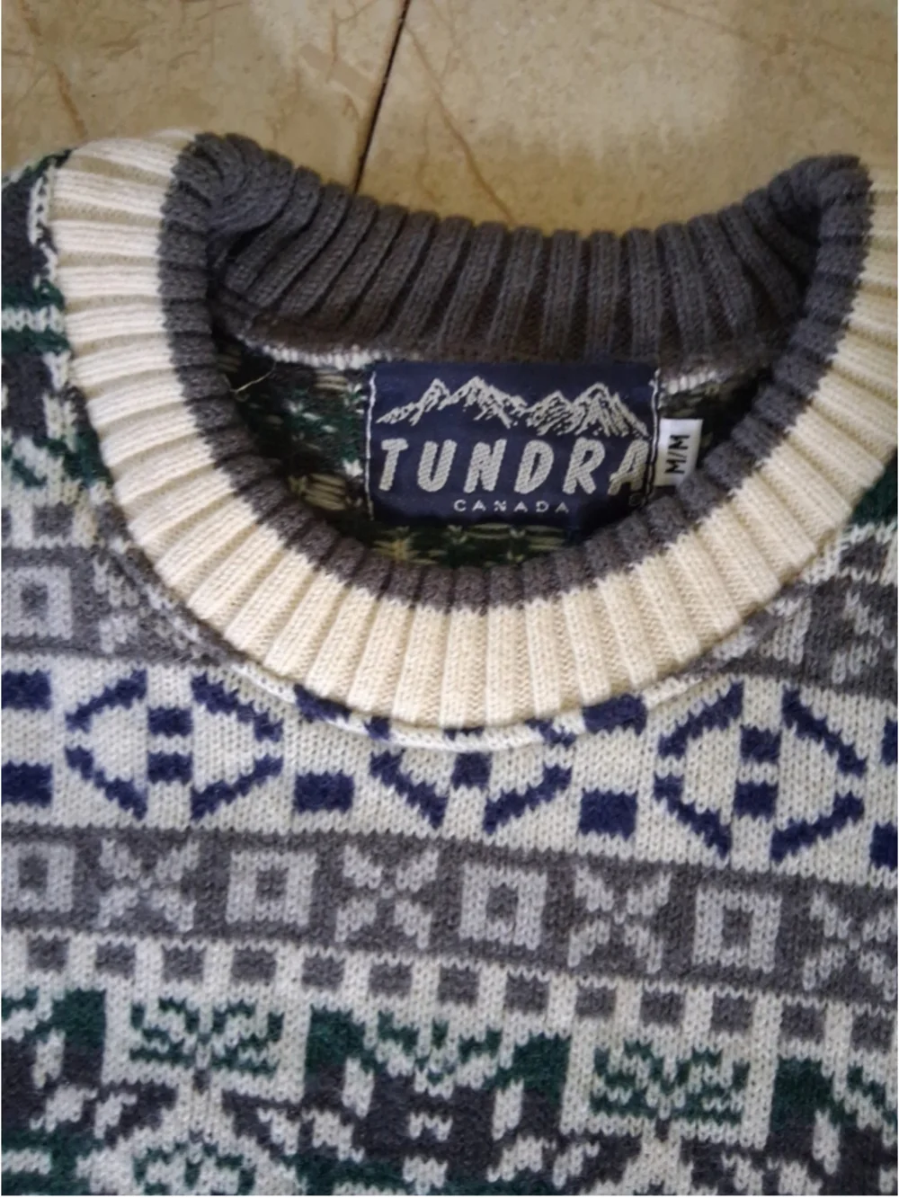 Vintage Tundra Canada Sweater Mens Fair Isle 90s Knit M